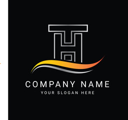 HT TH Letter Initial Logo Design Template Vector Illustration