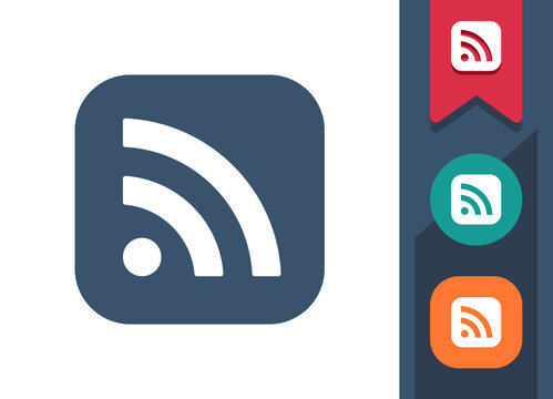 RSS Feed Icon. News, Subscribe, Feed, Button