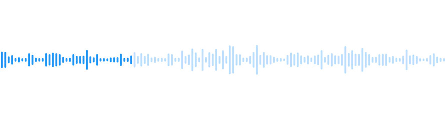 seamless sound waveform pattern for radio podcasts, music player, video editor, voise message in social media chats, voice assistant, recorder. vector illustration