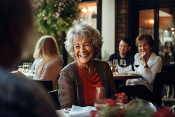 Radiant Joyful Senior Woman Embracing a Vibrant Life Retirement Bliss