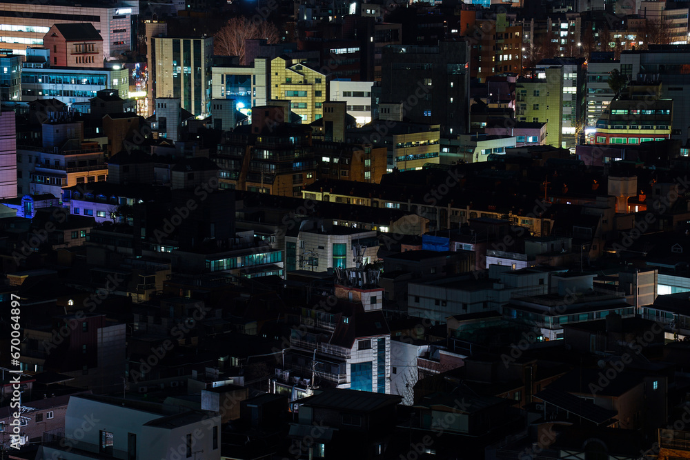 Wall mural the night view of seoul Korea, Seocho-gu