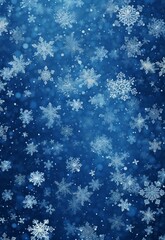A blue background with white snowflakes