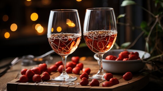 Valentines Day Bottle Vine Glasses Red, Background Image, Valentine Background Images, Hd