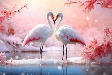 winter background, in the style of caras ionut, miki asai, edward poynter, generative ai