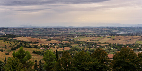 panorama, area view, Recanati, Marche, Italy