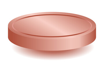 Copper-colored podium to display products