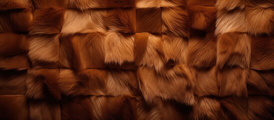 Abstract creative dark colored background with various sized rectangles and fur texture in a close up view