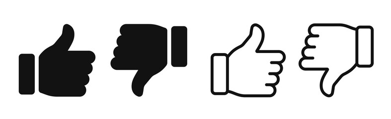 Thumb up & thumb down icon. like symbol. Vector - obrazy, fototapety, plakaty
