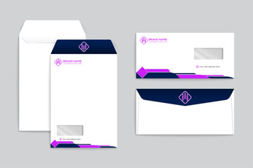 Envelope design template mockup