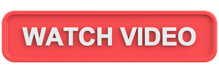 Watch video button. 3D illustration.