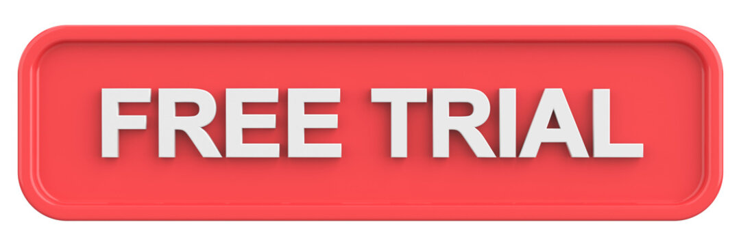 Free trial button. 3D illustration.