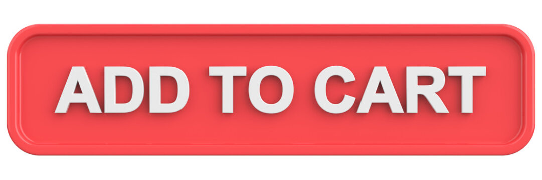 Add to cart button. 3D illustration.