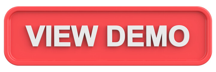 View demo button. 3D illustration.