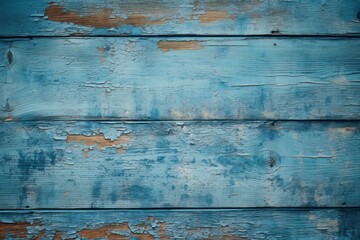 Fototapeta na wymiar Rustic wood texture with weathered blue paint peeling off.