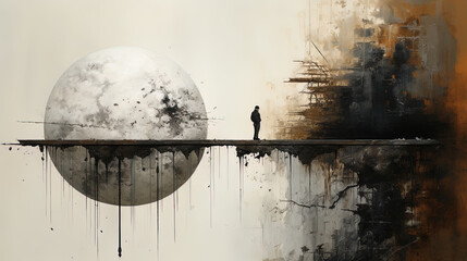 human and the moon