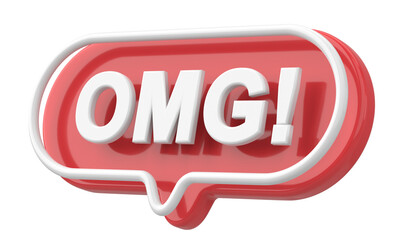 OMG. Oh My God, Word and Phrase. 3D illustration.