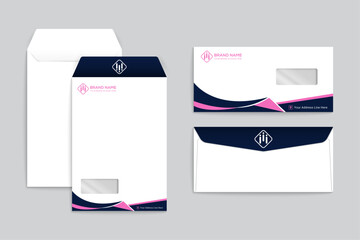 Flat real estate envelope design template
