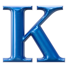 3D K Font Blue Rendering