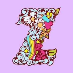 Hand drawn cute ornamental number for your unique decoration and many concept idea element for birthday or greeting design