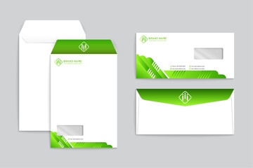 Modern envelope design green color