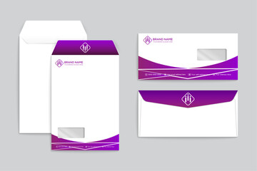 Flat abstract envelope template