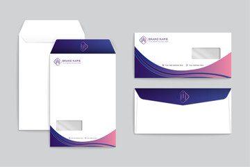 Set of modern envelope design template