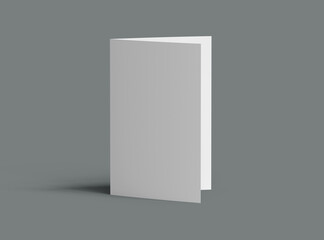 Blank A4 Half Sheet Fold brochure 3d render to present your design.