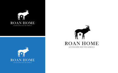 horse roan home logo design vector