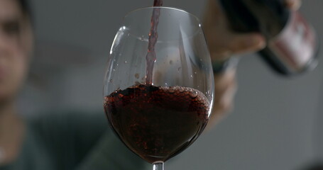 Wine Waltz - Pour into Glass , Elegant Elixir - Wine Serving Captured