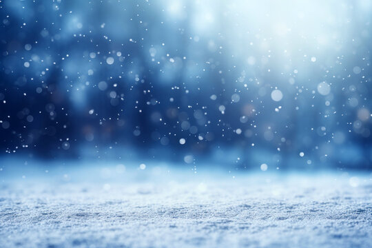 winter christmas background with snow falling on the ground