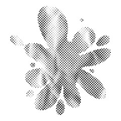 Vector Grunge Halftone Textured Ink Splat Collage Icon Transparent Background