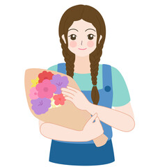 girl holding flower