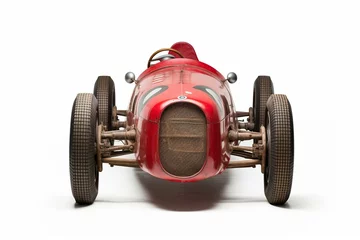  front view of a vintage red race car. Generative AI © Baylor