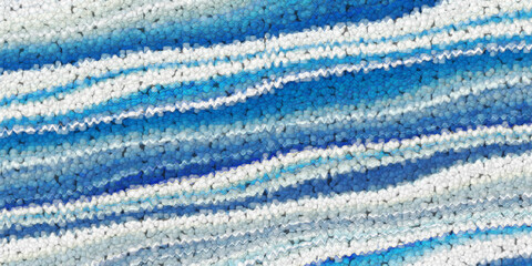 beaded parallel diagonal stripes in shades of blue and grey on a white background