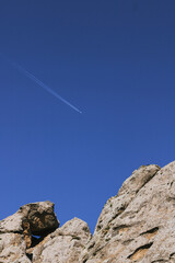 Airplane and the blue sky