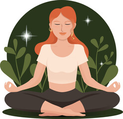 Obraz na płótnie Canvas yoga meditating, illustration of yoga