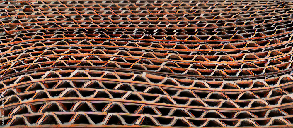 Aufkleber patterns and intricate unique triangular designs based upon corrugated cardboard