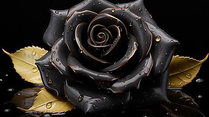 Fototapeta premium a photo of 3D rendered black rose design made with generative AI