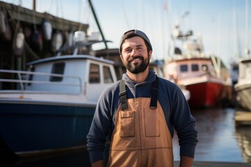 Fishery worker boat vessel captain smile face 