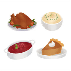 Thanksgiving Watercolor Assets