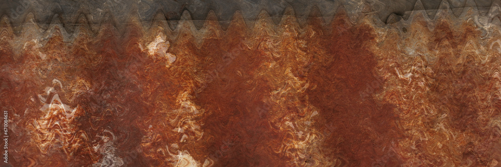 Poster ultra-wide copy-space design of overlapping rusty and corroded metal sheets