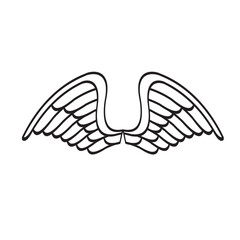 black outline wings vector icon