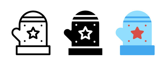 Winter gloves icons set vector illustration for web and mobile