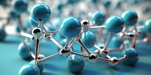 Generative AI, abstract molecular shape, single amino acid molecule. Chemistry medicine education