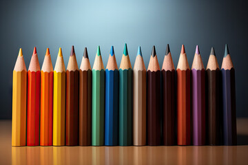 Colored pencils sides aligned in wide header format