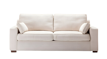 Modern cream sofa with a transparent background, perfect for chic and stylish home interiors.