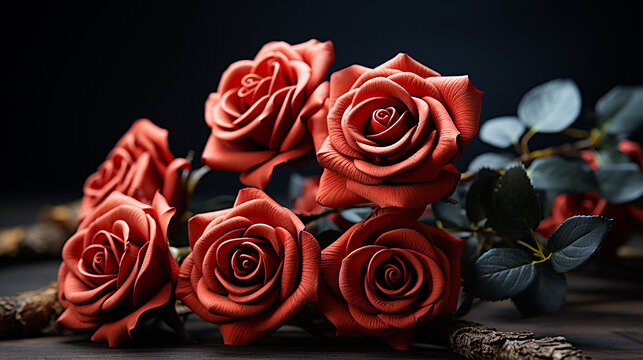 a photo of 3d rendered red rose made with generative AI
