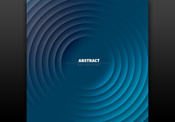 Abstract dark blue background made from centered circles with place for your text