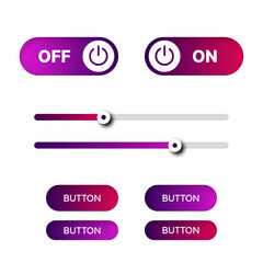 Fototapeta premium Pack of Minimalist Buttons and Switch OFF/ON