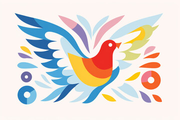 Fototapeta premium peace dove abstract colourful illustration. Symbol of peace and hope